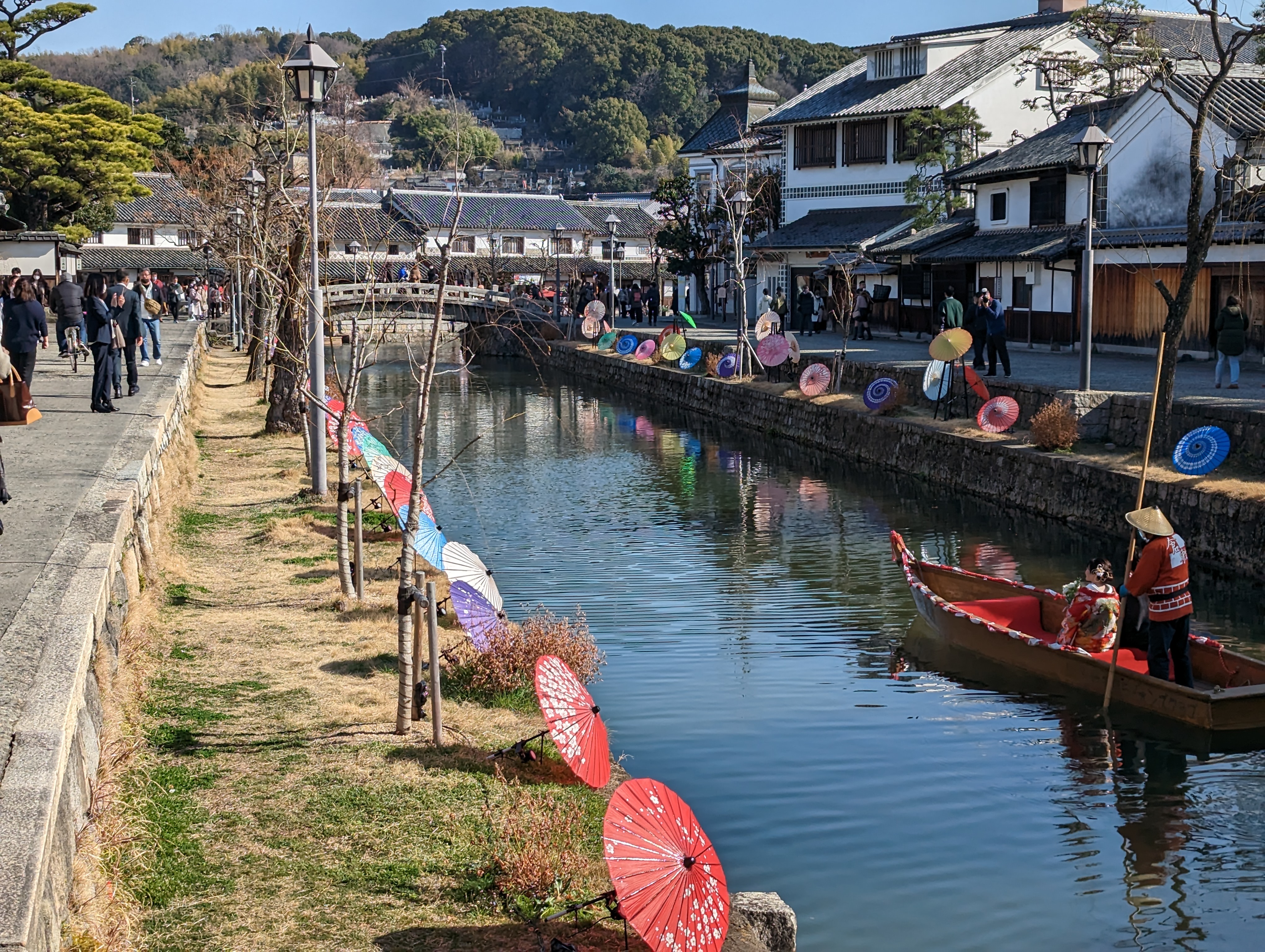 Ferry on river in Japan