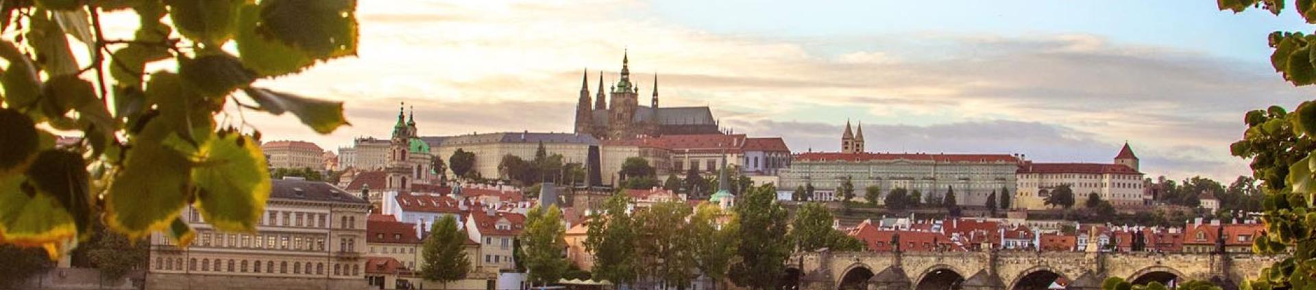 View of town over water